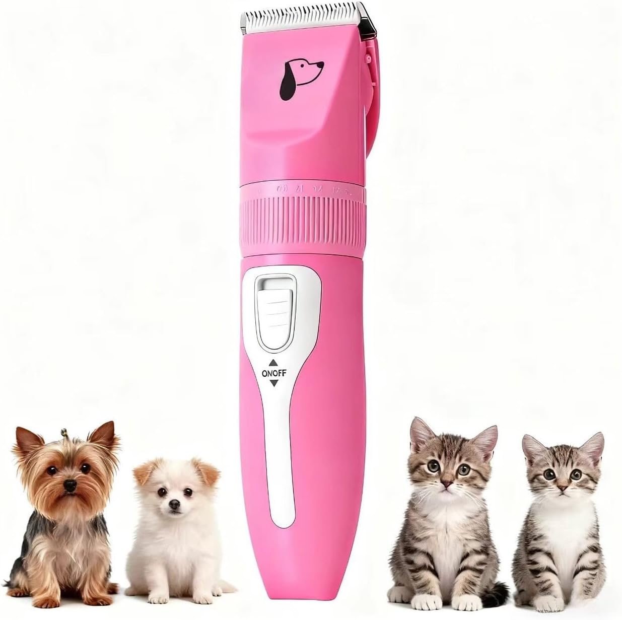 No Skin Hurt Pet Hairdresser Low Noise, 2 Speed Quiet Dog Grooming Kit Rechargeable Cordless Pet Hairdresser Trimmer Razor for Small and Large Dogs and Cats (Green)