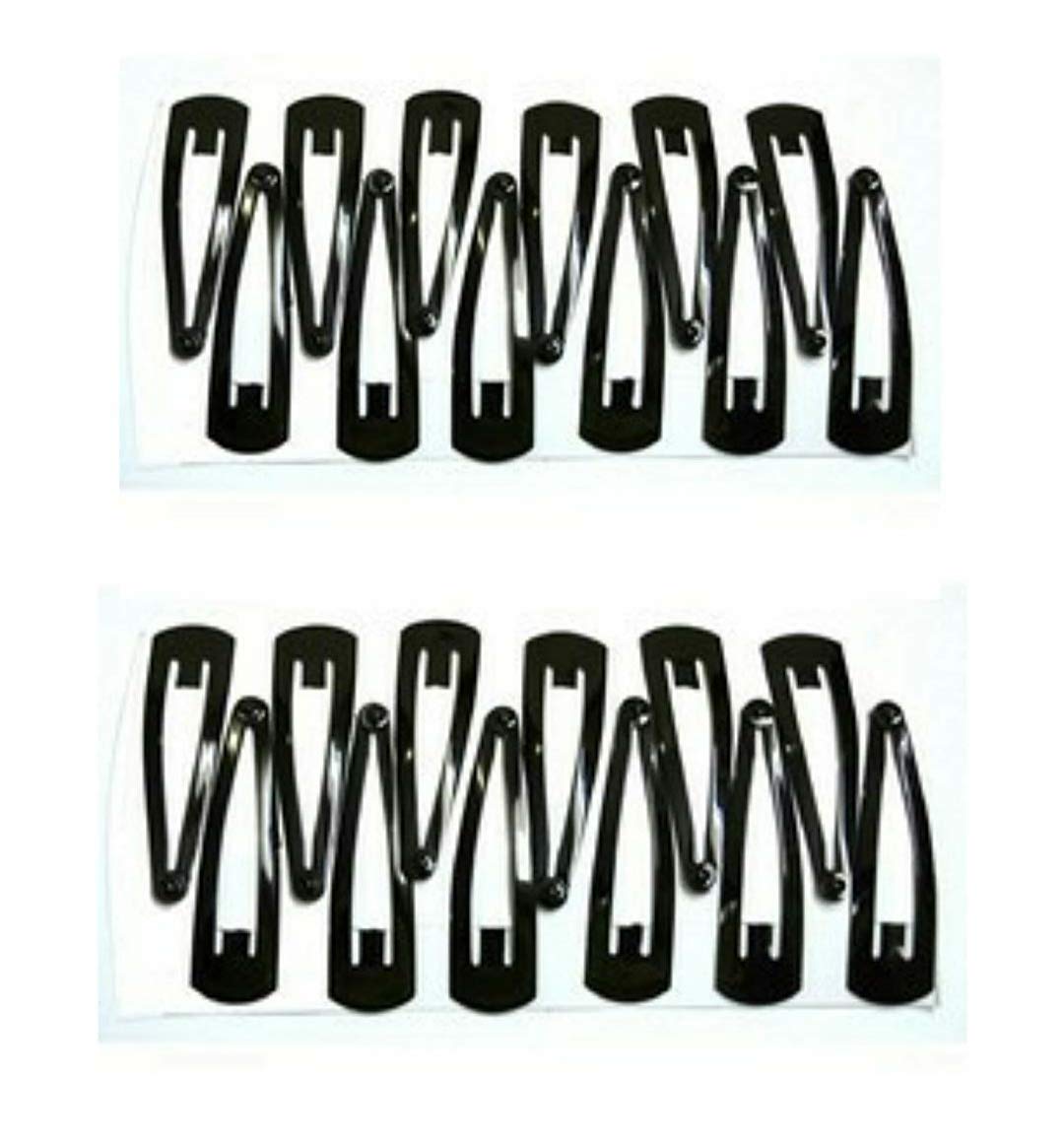 Buy SAMANK Black Metal Tic Tac Hair Clips for Women & Girls (Pack of 24 ...