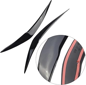 Gloss Black ABS Headlight Cover Eyelid Eyebrow for BMW F20 F21 1-Series 116i 118i 120i 125i 128i Hatchback 2015-2019, Direct Replacement for M-Sport Bumper