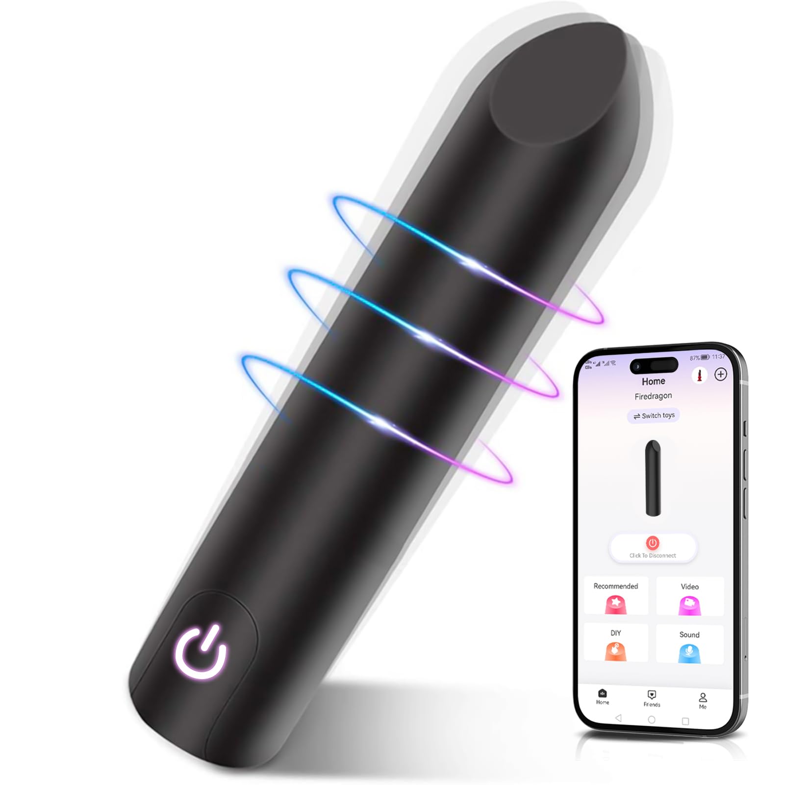 Bullet Vibrator Sex Toys, Adult Toys for Women Dildo Vibrators with Angled Tip for Precision Clitoral Stimulation G Spot Stimulator Sex toys4women Lipstick Vibe 10 Modes APP Toys4couples Men & Women