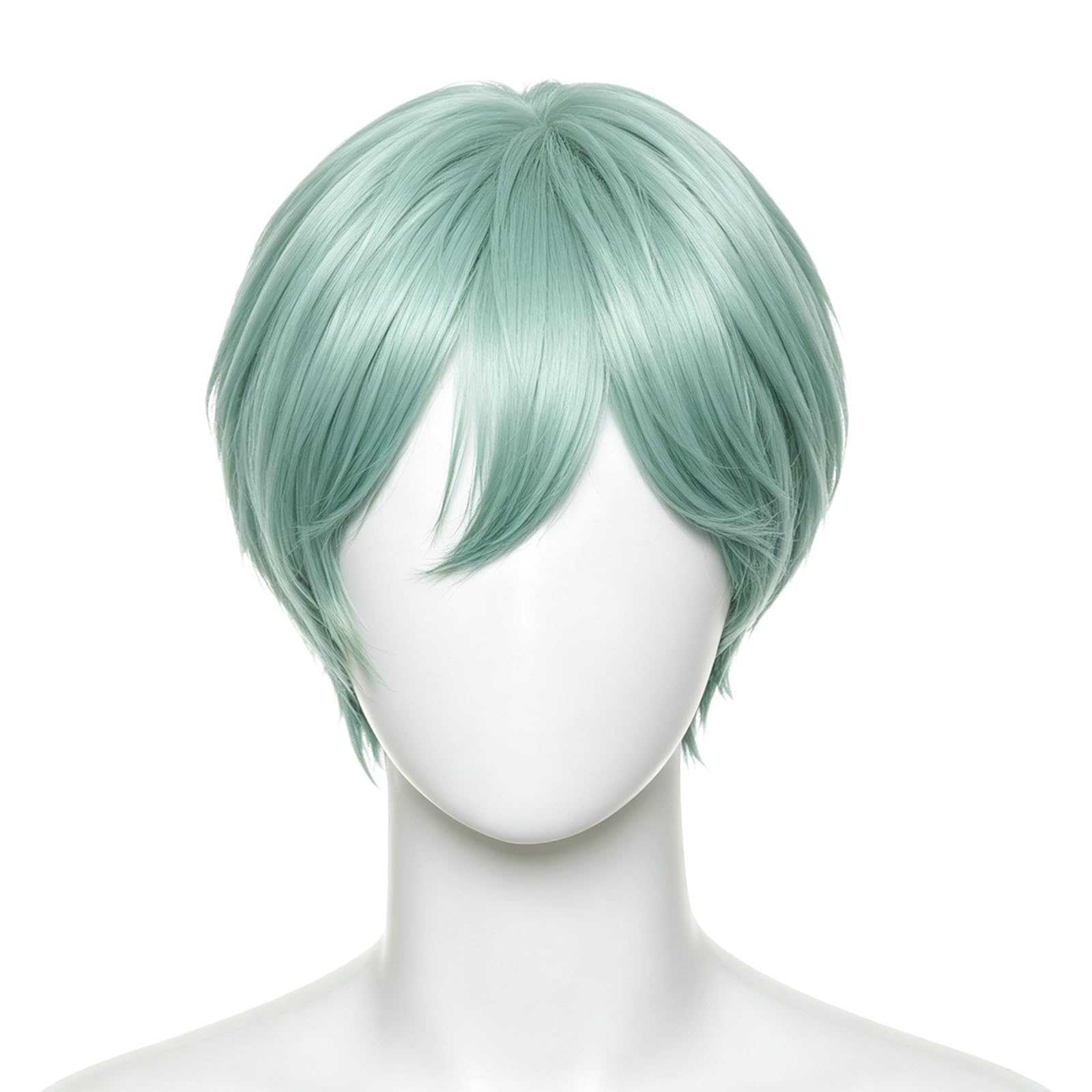 Men's Anime Cosplay Wig Light Green Halloween Costume Wig