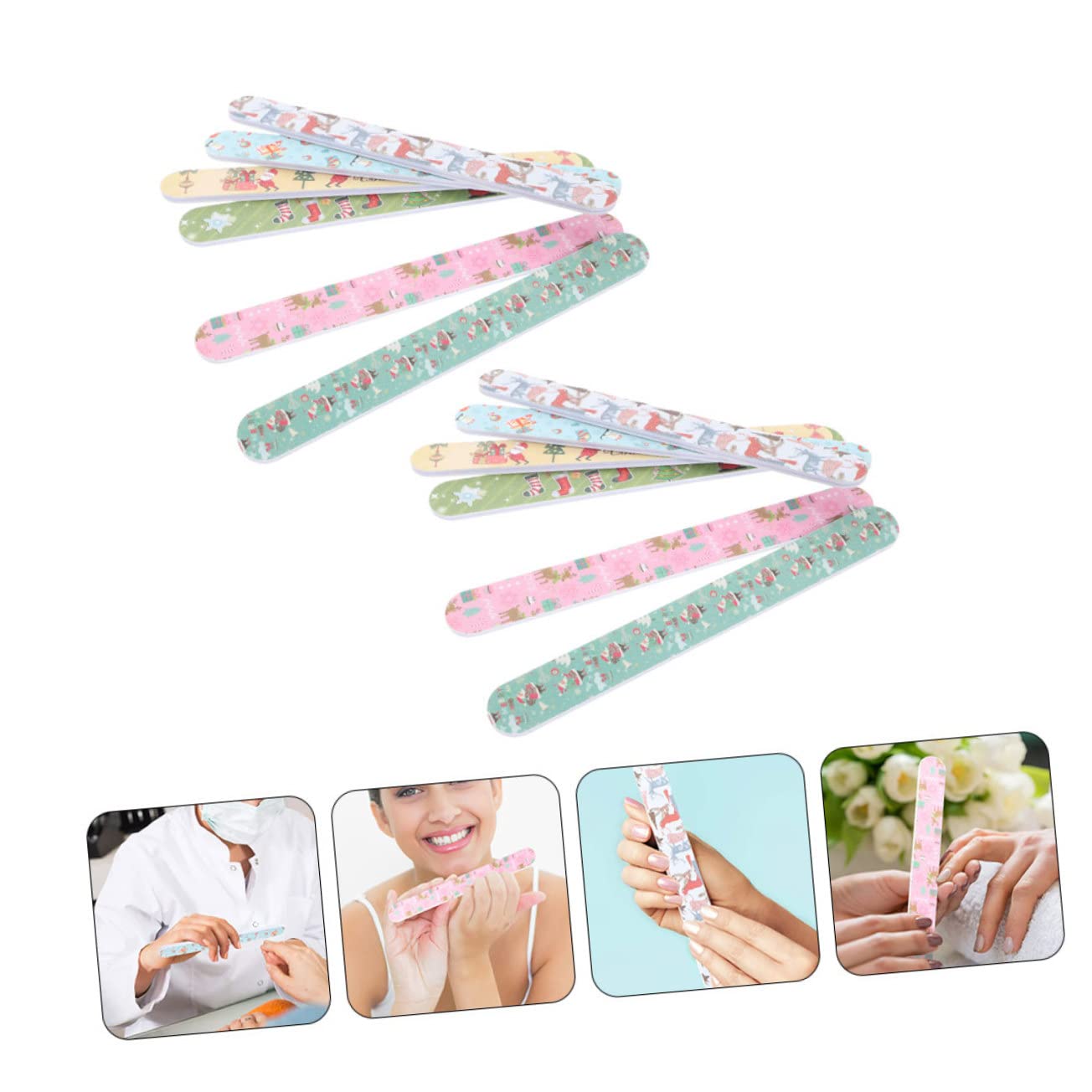 Mikinona 75 Pz Lima per unghie natalizia file di manicure di natale lima lucidante per pedicure strumento per manicure para uñas striscia di unghie strumento professionale per manicure
