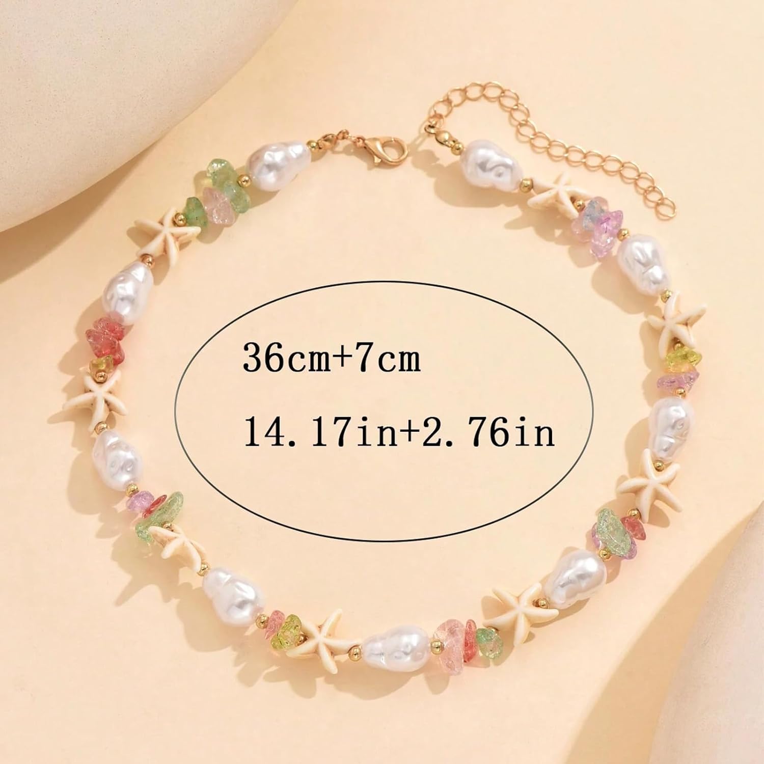 Frodete Starfish Necklace for Women Colorful Beaded Necklace Beach Jewelry Summer Charm Choker for Travel Trendy Gifts - Image 6