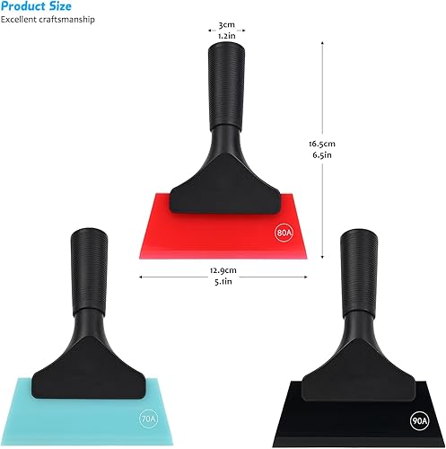 Miniatura 4 de EHDIS Escobilla de goma pequeña multiusos para ventana, vidrio, puerta de ducha, escobilla de limpiaparabrisas de automóvil con diferente dureza,
