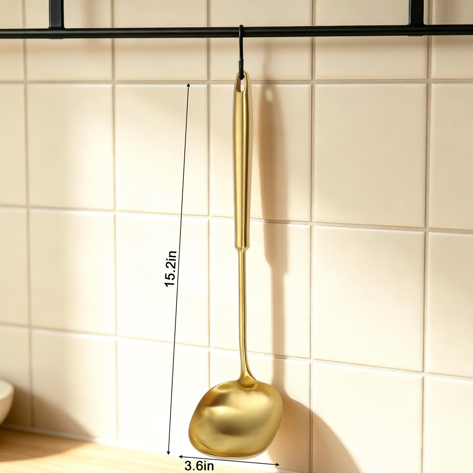 Gold Soup Ladle - 316 Stainless Steel Serving Spoon -2