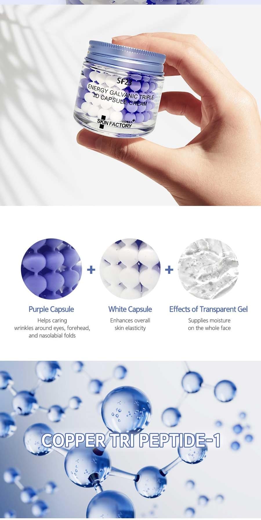 SF23 Face 3D Capsule Galvanic Cream for Wrinkle Care, Moisturizing