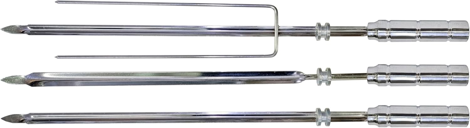 Goias Combo - Set of 3 - Brazilian Skewers for BBQ 28" - Professional Grade - Aluminum Handle