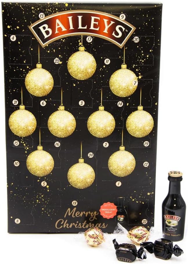 Bailey's Chocolate Advent Calendar 2021. Countdown to Christmas with 23 x Baileys Milk Chocolate Truffles and 1 x 5cl Irish Cream Liquor.
