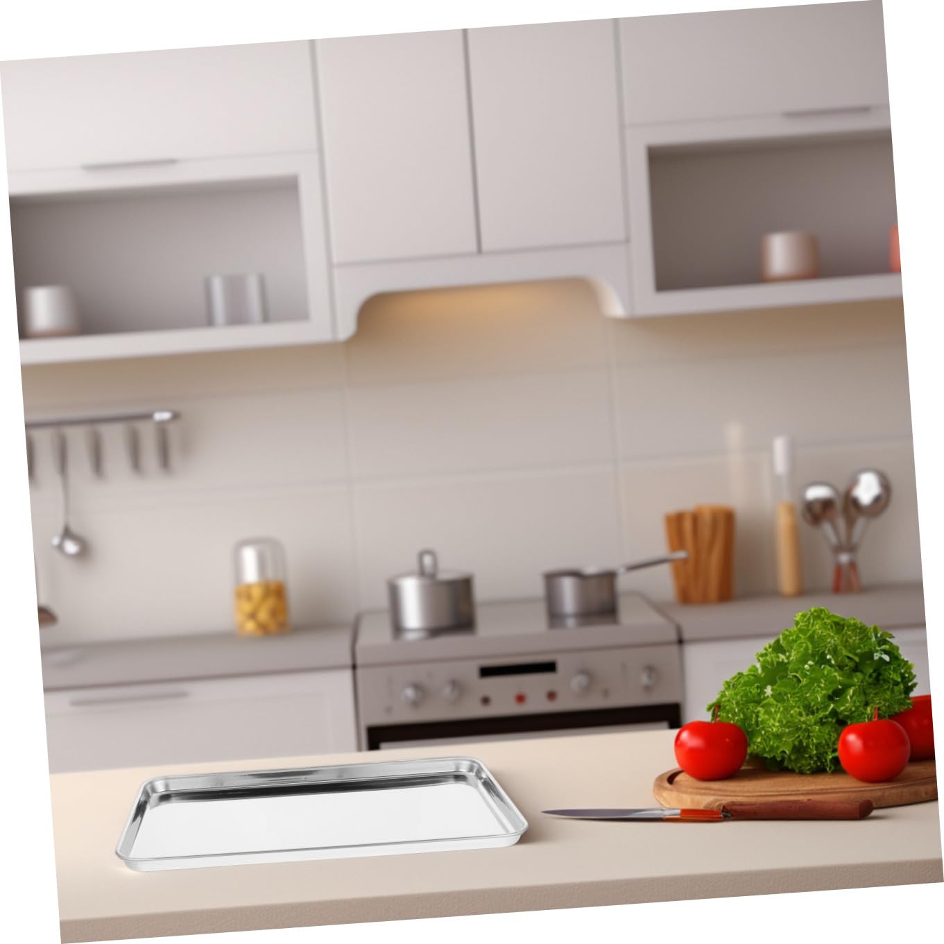 Toyvian Lot De 2 Plateaux De Cuisson En Acier Inoxydable Plateau Inox Rectangulaire 10.43X5.98X0.47In Pour Four Barbecue Égouttage D’Huile Et D’Eau Cuisine Et Pâtisserie
