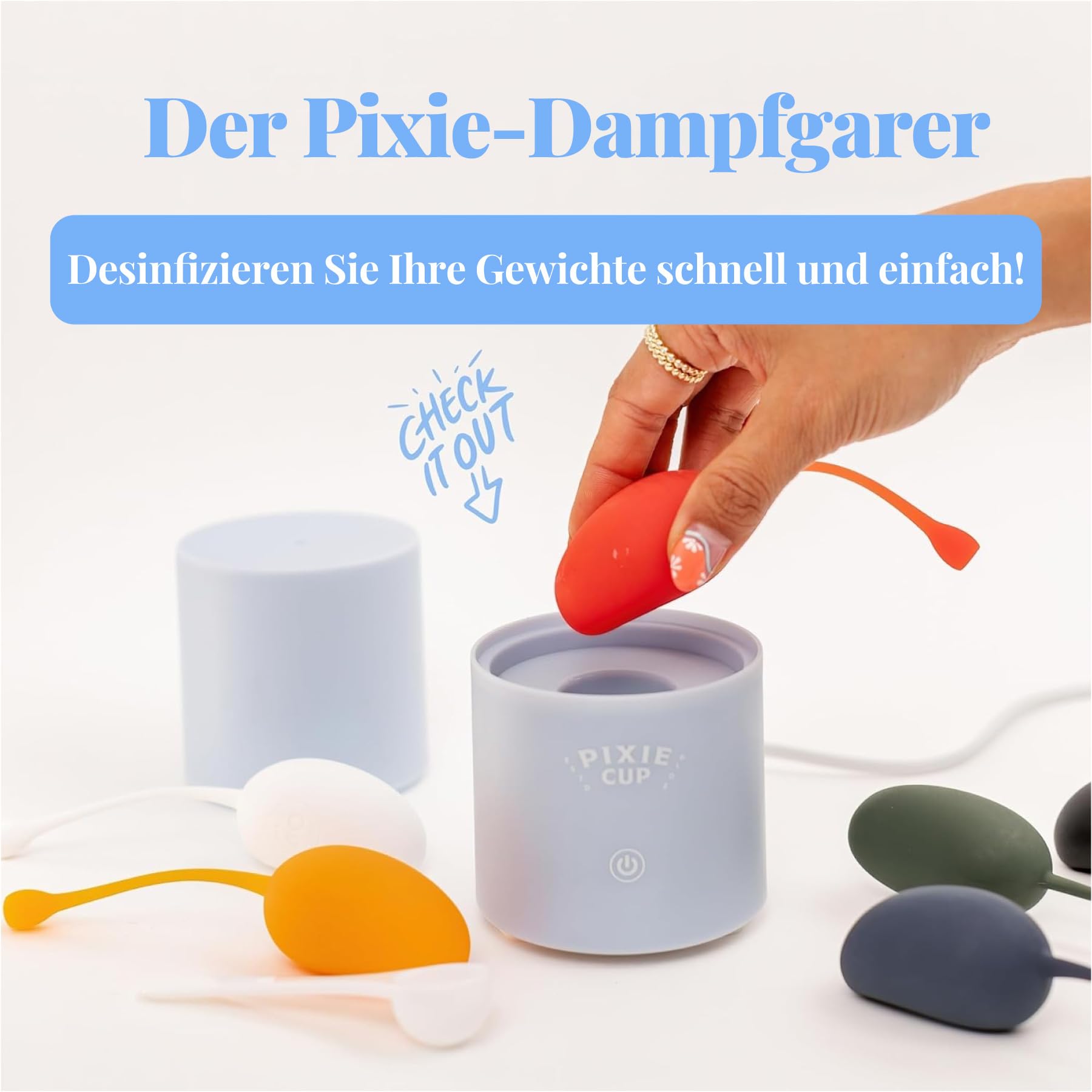 Pixie Beckenboden-Trainingsset – 6er-Set Gewichte zur Stärkung der Beckenbodenmuskulatur für die Intimhygiene – Inklusive leicht verständlichem E-Book mit Übungen für Anfängerinnen & Fortgeschrittene