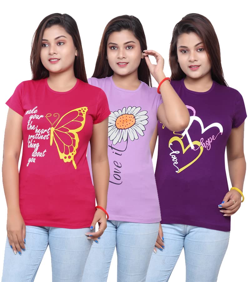 Image of MIST N FOGG Casual Printed Womens Combo Tshirts