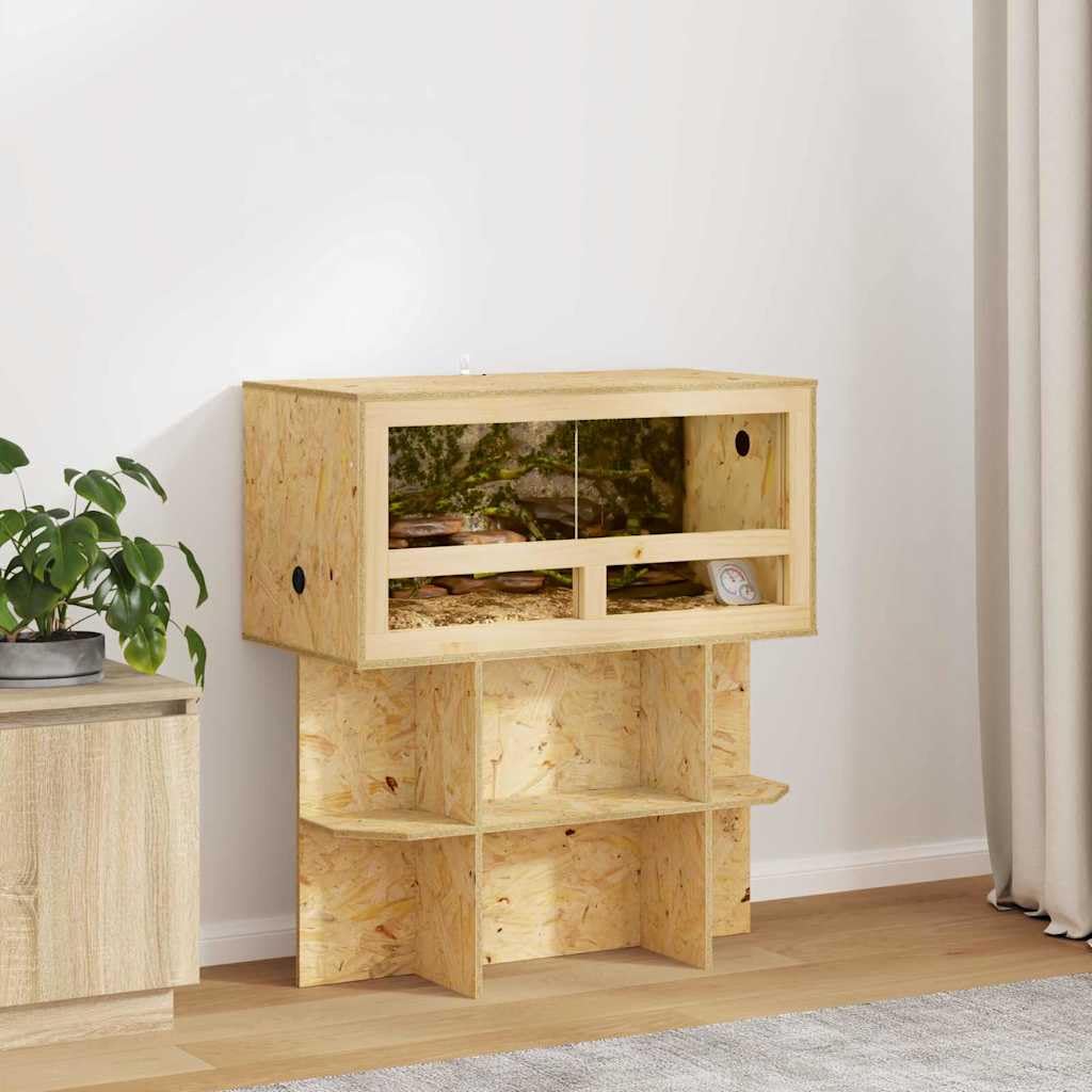 Terrarium aus OSB 80x40x90 cm für Reptilien und Nager - Großes Gehege mit Regalen für artgerechte Tierhaltung
