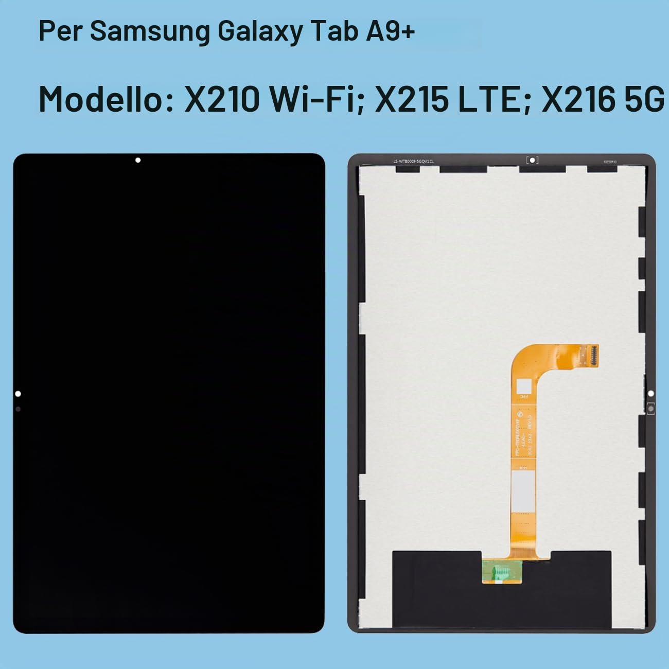 Display Schermo per Samsung Tab A9+ Plus X210 X215 X216 Nero | con kit di riparazione，TFT LCD，Display HD，Sostituire lo schermo