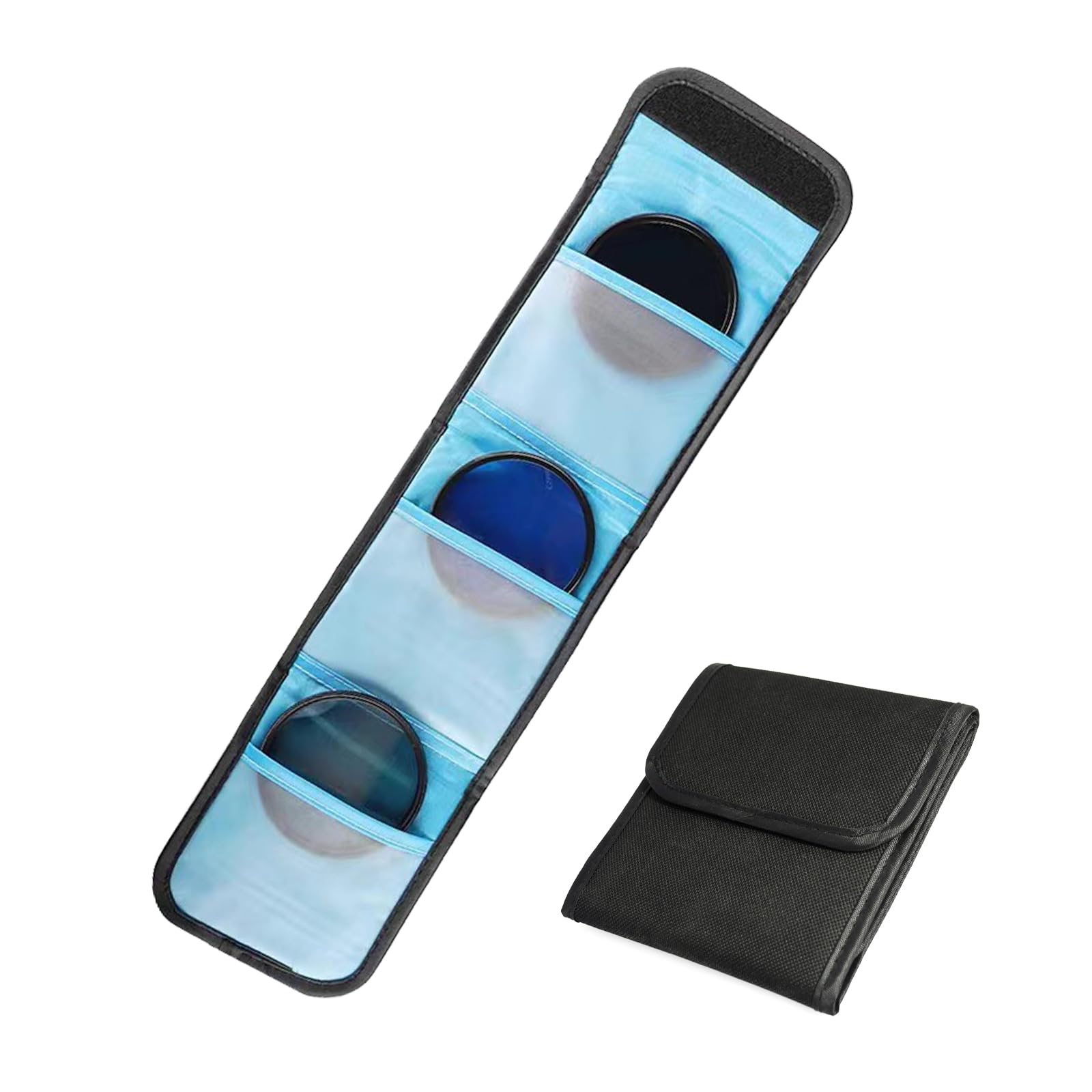 Kamera Filter Tasche, Custodia per Filtro per Obiettivo per Fotografia, Custodia per Filtri per Fotografia, Custodia per Filtri, per Filtri Rotondi o Quadrati per Camera Filters (3 Pocket)