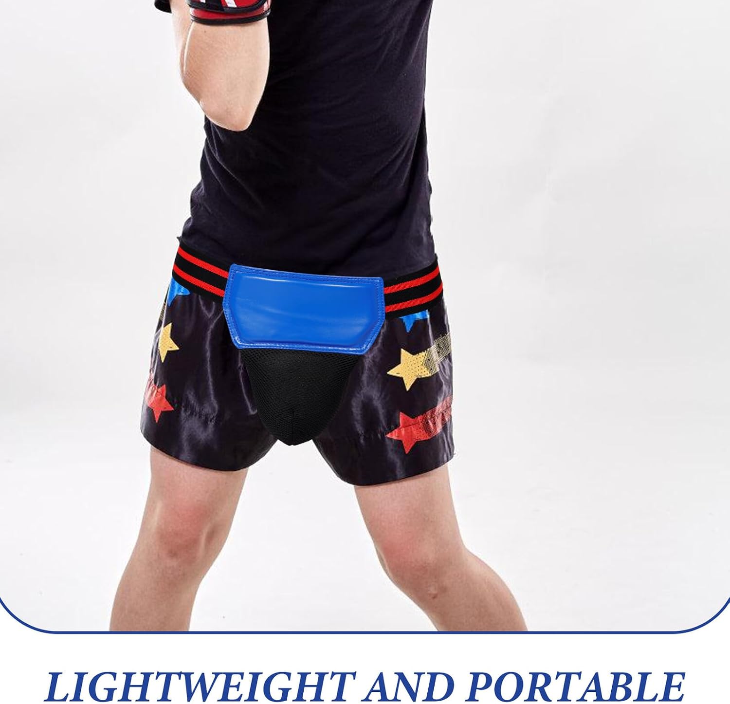 Ciieeo Groin Protector Cup Boxing Groin Guard Taekwondo Karate Pelvic Protection Blue Athletic for Martial Arts Training