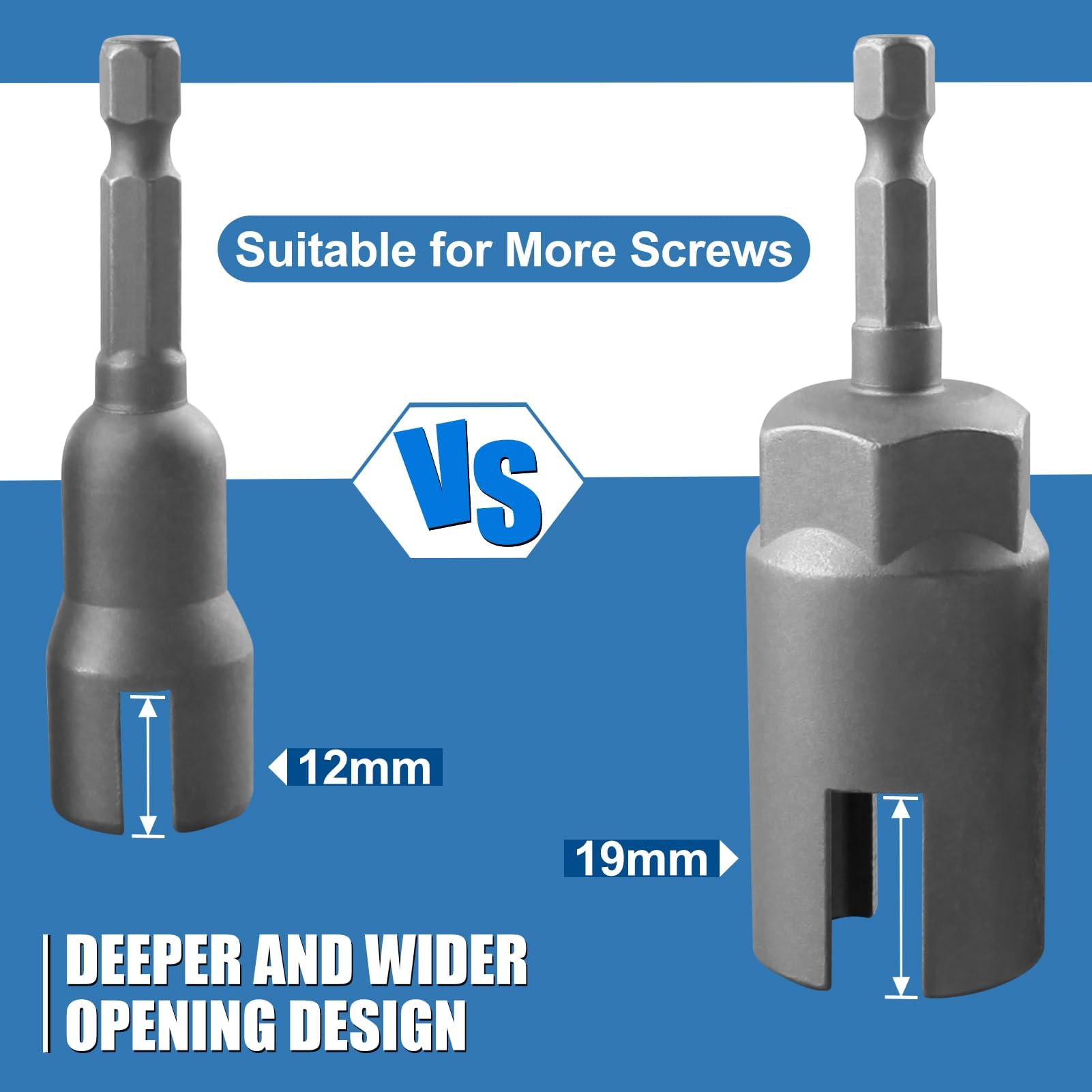 Power Wing Nut Driver Set - 2 Pack (12mm & 19mm) -2 Power Wing Nut Driver Set - 2 Pack (12mm & 19mm) -2