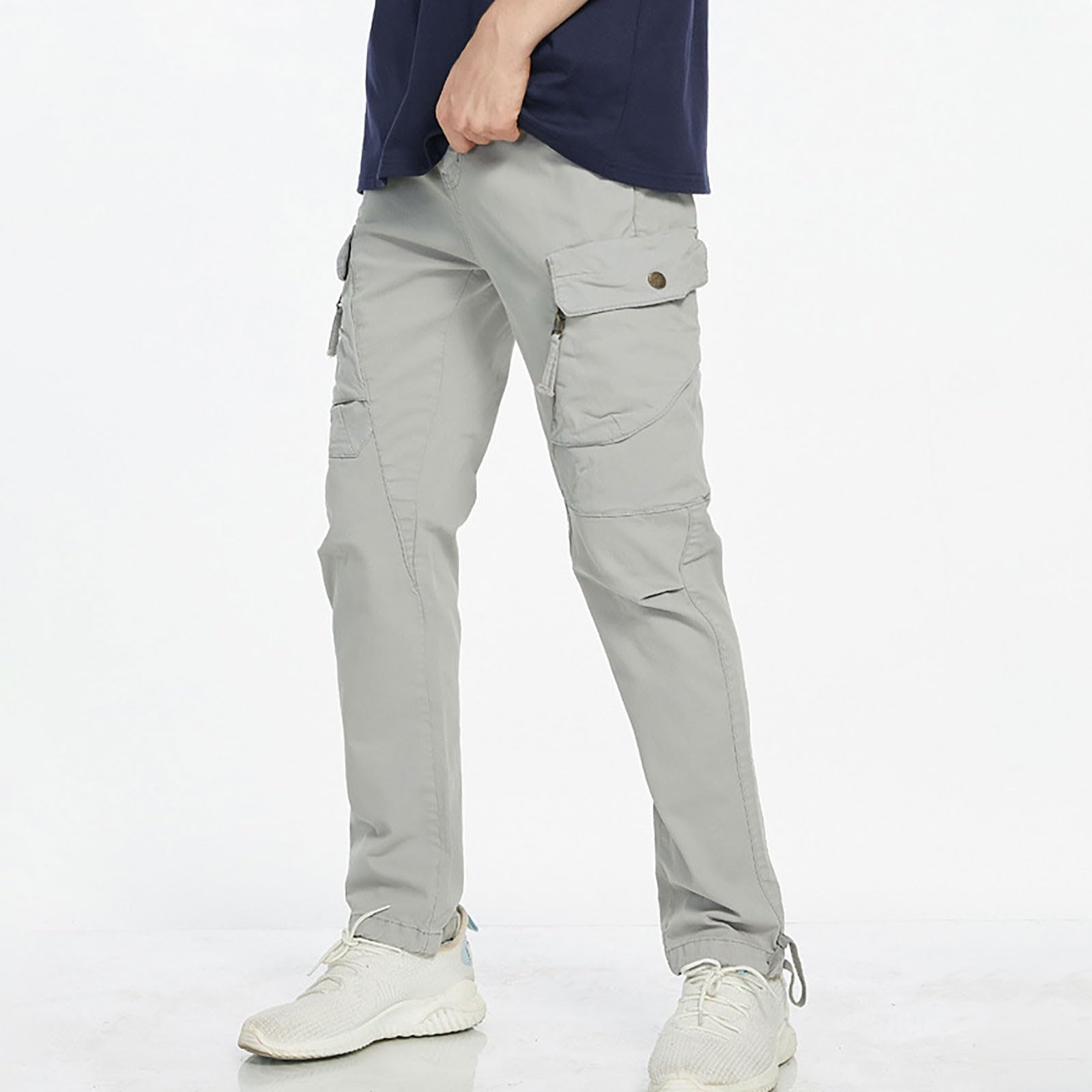Thermo Arbeitshose Herren Winter Grün Herren Casual Cargohose Workout Jogger Stretch Jogginghose Wanderhose Kordelzughose mit Angelhose Herren