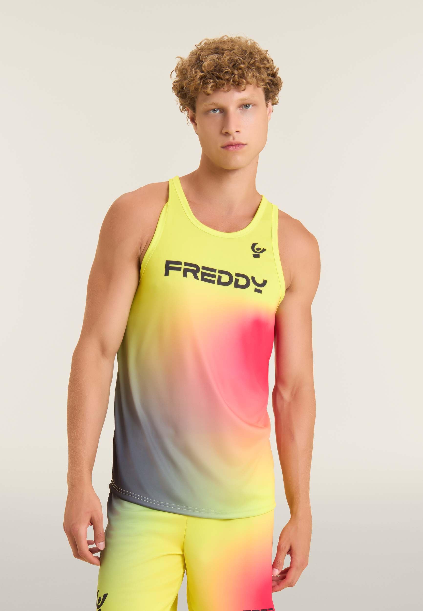 FREDDY - Canotta Beach Volley Uomo In Tessuto Tecnico Traspirante, 100% Poliestere