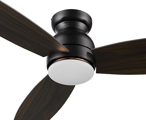 Miniatura 1 de CEME Ventilador de techo inteligente de 52 pulgadas con luces, DC de 10 velocidades, ventilador de techo de perfil bajo con control remoto,