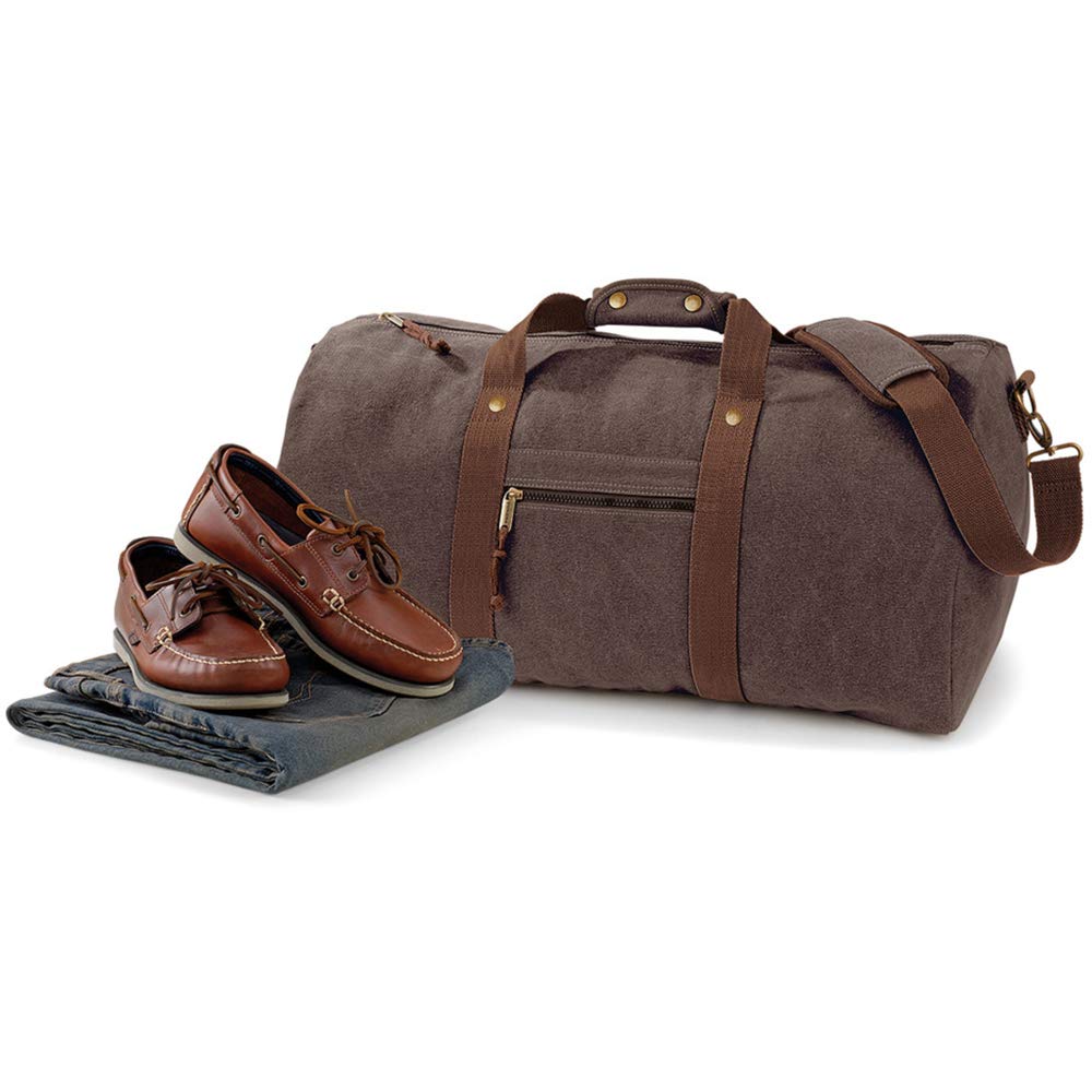 Quadra Segeltuch-Tasche / Reisetasche, 45 l Einheitsgröße,Vintage Braun