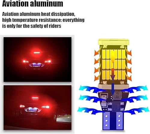 Miniatura 5 de Fluher CANBUS - 4 luces de freno T15 para automóvil, 4014-45SMD 6500K 360 grados de alto brillo, señal de giro de luz de marcha atrás, decodificada