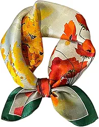 Cachecol quadrado de cetim tipo seda 70 x 70 cm - lenço de cabeça para dormir e bolsa para mulheres, bandana de cabelo leve