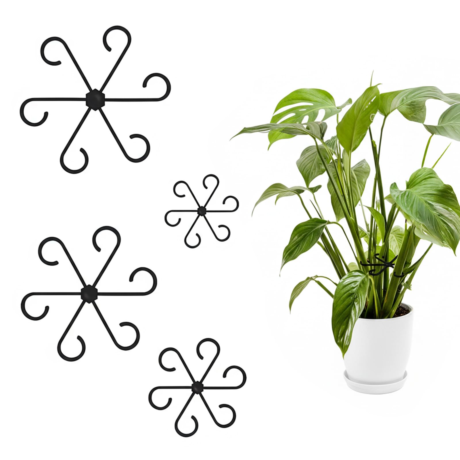 Plant Support – 4 Pcs Adjustable Plant Supports for Indoor Plants, Multi-Size Monstera Support Stakes for Climbing and Vertical Growth