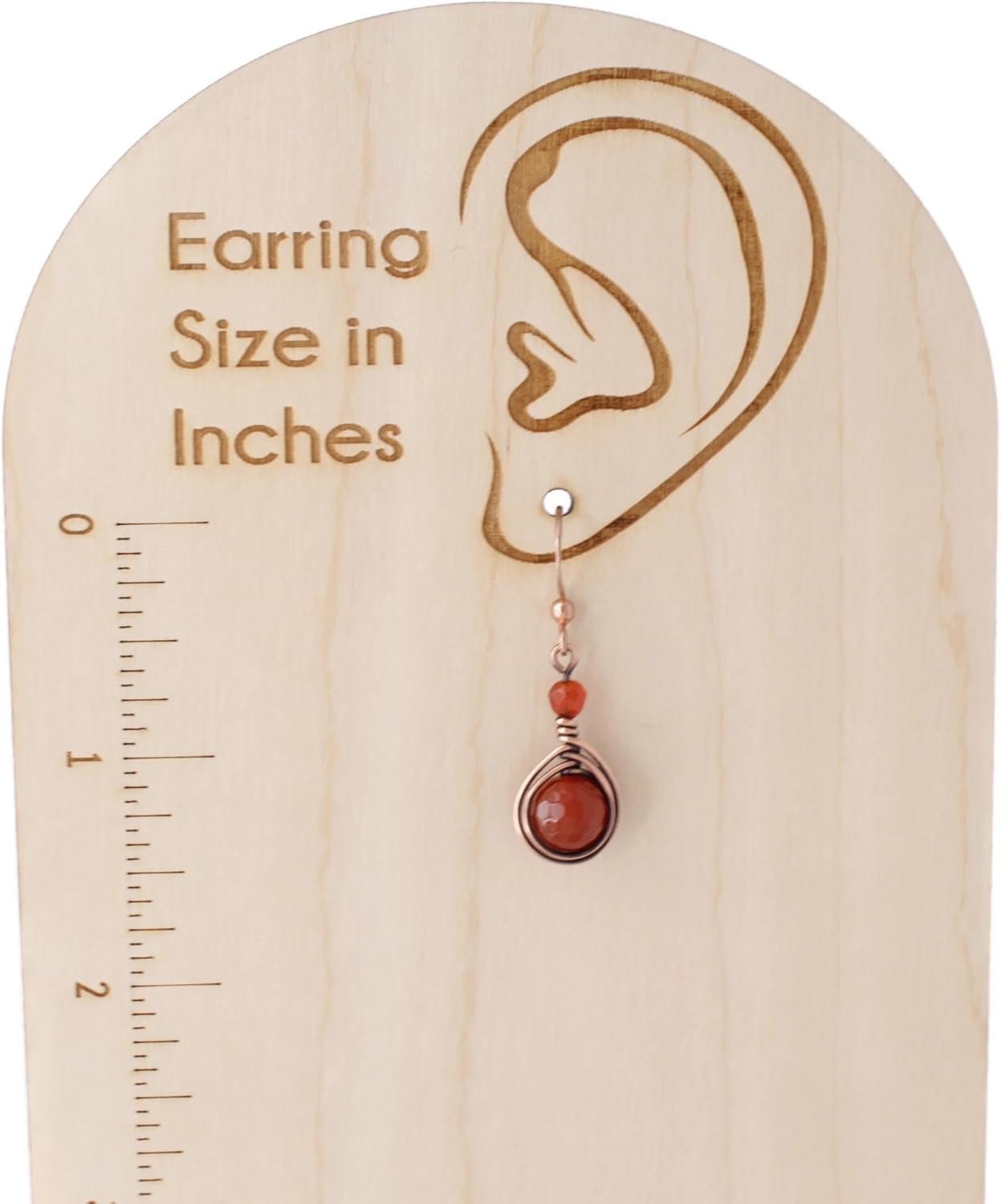 Pillar of Salt Studio Handcrafted Solid Copper Earrings with Carnelian Gemstone (Antiqued Copper, 1" drop) - Image 7