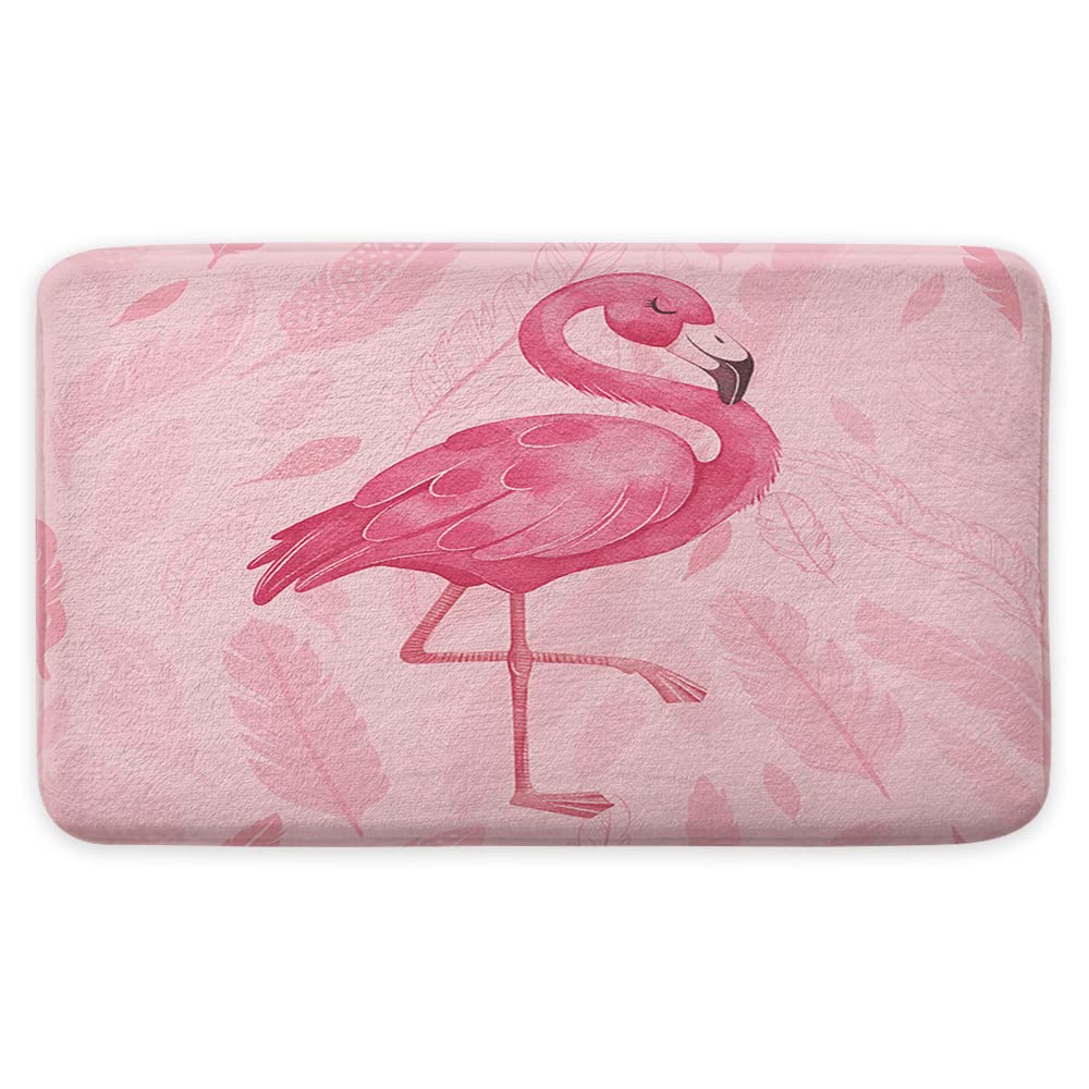 Amazon.com: MERCHR Pink Bathroom Rugs Cute Flamingo Modern Art