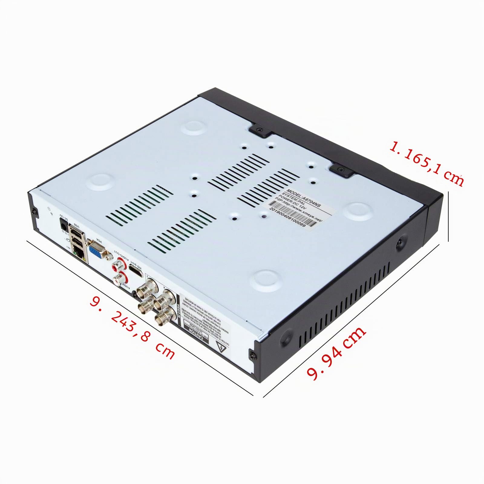 4CH 1080N Hybrid 5-in-1 AHD DVR (1080P NVR+1080N AHD+960H Analogico+TVI+CVI) Sorveglianza con Rilevamento di Movimento, Hard Disk