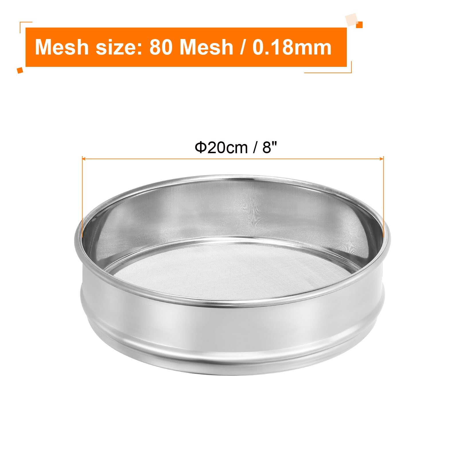 PATIKIL Tamis De Laboratoire 80 Mesh Tamis D'essai En Toile Métallique 304