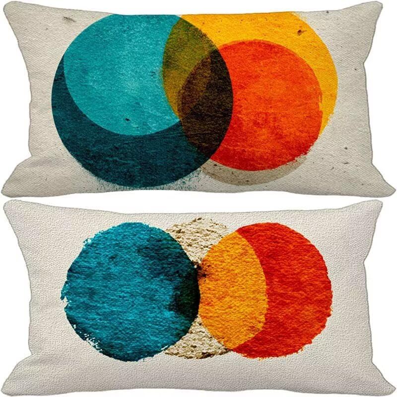 Coussin canape moderne doux lot de 2 geometrie motif design 50x70