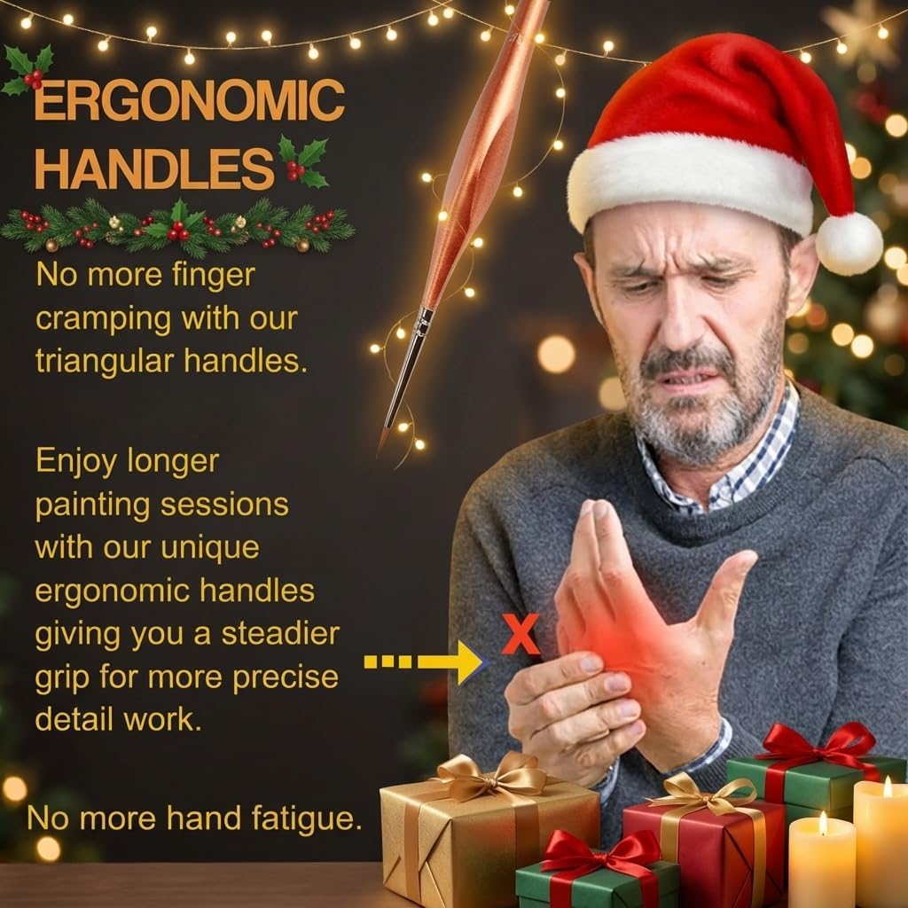 Small Paint Kolinsky Sable Brushes. Fine Tip Professional Micro Miniature Paintbrush for Watercolor Acrylic Oil Paint. 4pc Paint by Number for Adults Painting Set