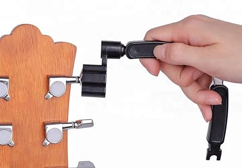 Miniatura 7 de Cuerdas de guitarra clásica de nailon negro, 2 juegos y herramienta de encordado 3 en 1 con enrollador, cortador, extractor de pasadores