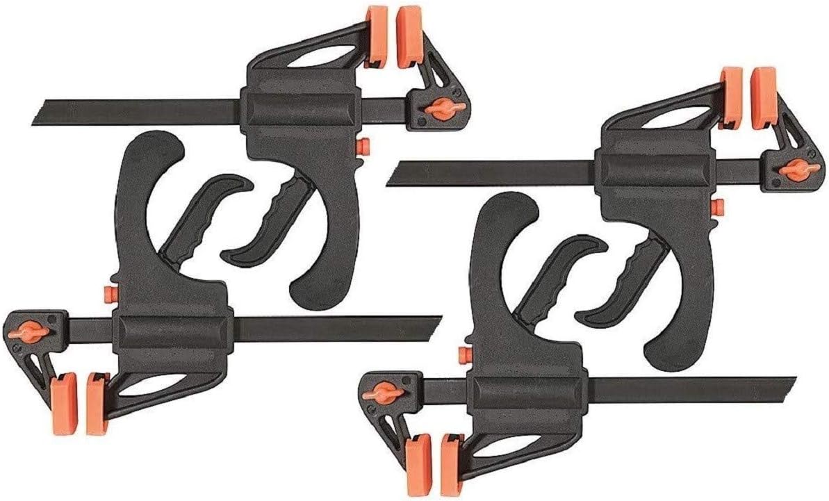 Set of 4-24" Ratcheting Bar Clamp, 2.5" Throat Depth, Nylon Handle w/Trigger