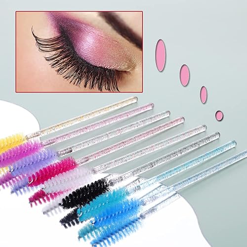 Miniatura 7 de YITOU Varitas de cristal desechables con cepillo de pestañas, brochas de maquillaje, herramientas de bobina, kits aplicadores para pestañas, cejas,