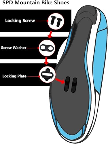 Miniatura 7 de Meteorolite Pedales SPD para bicicleta de montaña, negrorojodeslumbrante aleación de aluminio sellado, compatible con tacos Shimano SPD, fácil de
