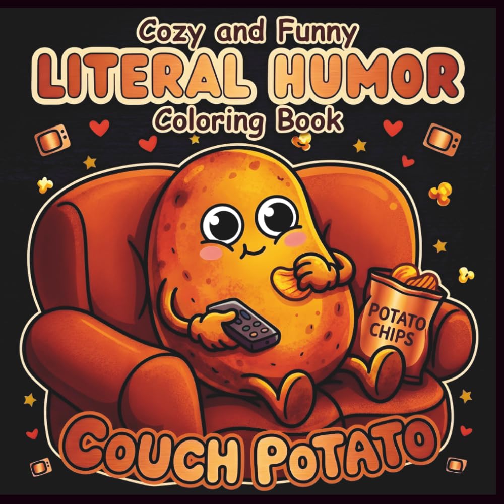 Cozy and Funny Literal Humor Coloring Book: Bold and Easy Illustrations for Teens and Adults | Cute Puns for Relaxation and Stress Relief