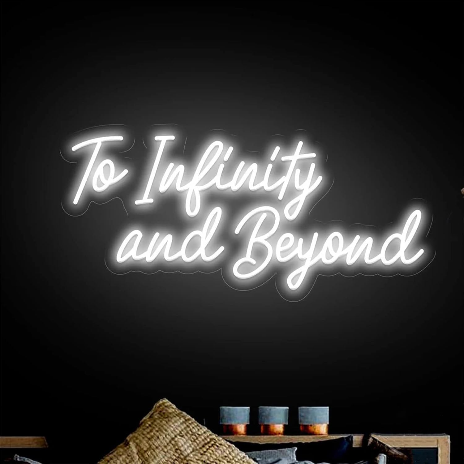 KIJyfgTR LED Neon Light Sign to Infinity and Beyond Neon Signs, Bedroom Office Decor LED Neon Lights 49X20cm