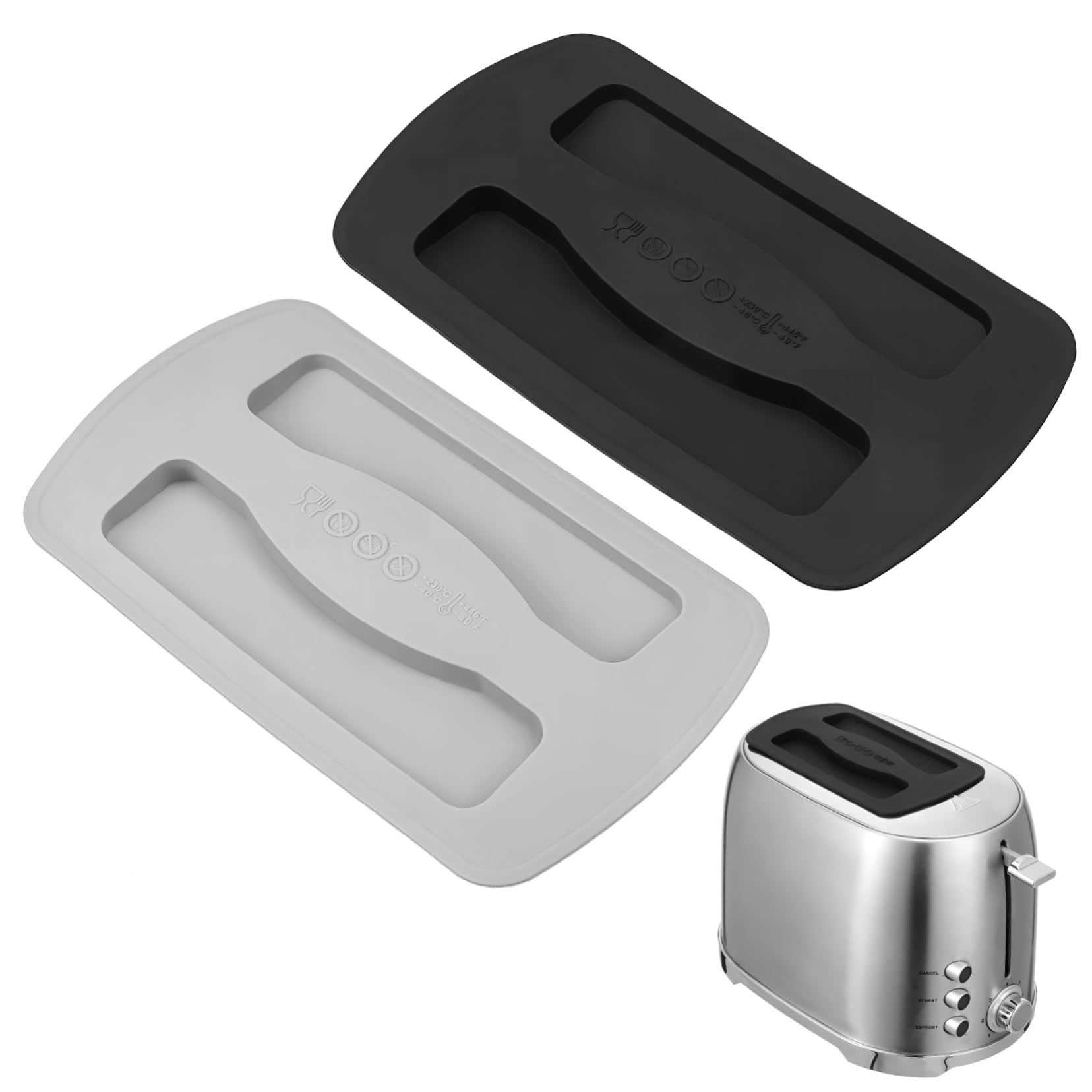GRIRIW 2Pcs Silicone Toaster Oven Covers Toaster Lids Protective Toaster Oven Topper for Bread Makers Durable Kitchen Accessories
