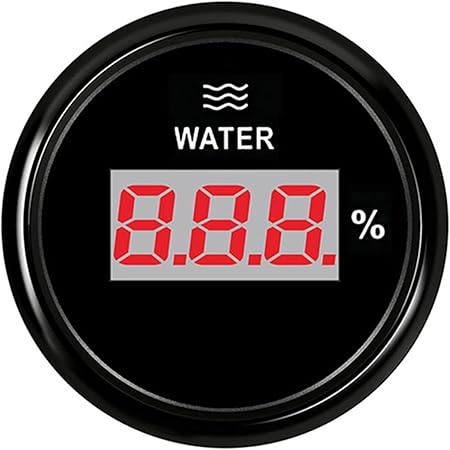 Amazon 液体水タンクレベルインジケーターデジタル52mm水位計 Lcd 車のトラックヨットの自動車船の赤いバックライトの表示ゲージ Color 0 190ohm Bn タコメーター 車 バイク