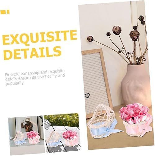 Miniatura 2 de Gadpiparty 24 cestas de flores para niños, bebés, regalos para bebés, cunas pequeñas para niña de flores, cesta de mimbre, cesta de picnic, mini