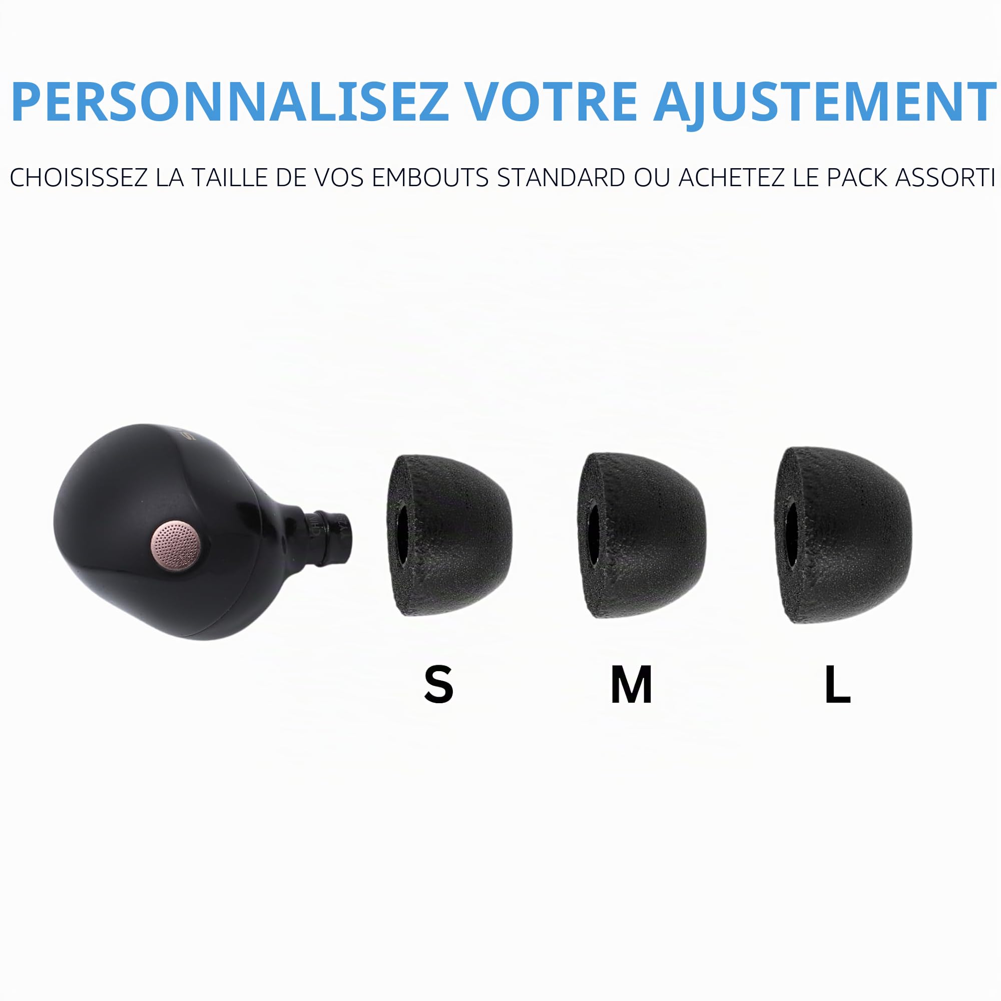 COMPLY Lot de 3 Paires de Bouchons d'oreille en Mousse de qualité supérieure compatibles avec Sony True Wireless XM5, XM4, Linkbuds S & C700N, Taille S/M/L, Nouvelle Version 2025 avec Outil de