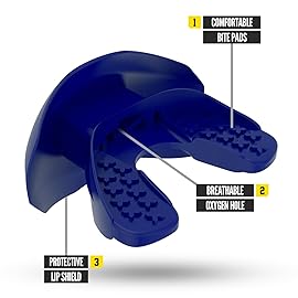 Nxtrnd One Football Mouth Guard, Strap Included, Fits Adult & Youth (Navy Blue)