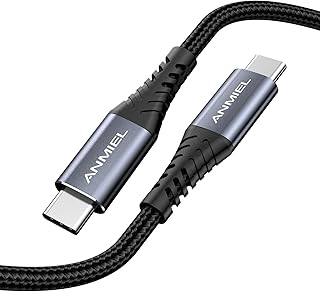 ANMIEL USB C to USB C Cable 2M, 60W/3A Fast Charging USB Type C Charger Cord Compatible with Samsung Galaxy S22/S22+, S21/S21+ Ultra 5G, S20/S20+ Ultra 5G, Note 20/10, Pixel, Switch & More