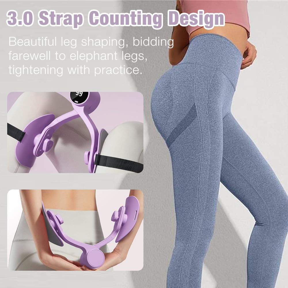 Attrezzo Interno Coscia, Hip Trainer, Allenatore coscia Per Donne, Allenatore per Muscoli del Pavimento Pelvico,attrezzature sportive per fianchi, gambe,per Palestra in Casa ( viola)