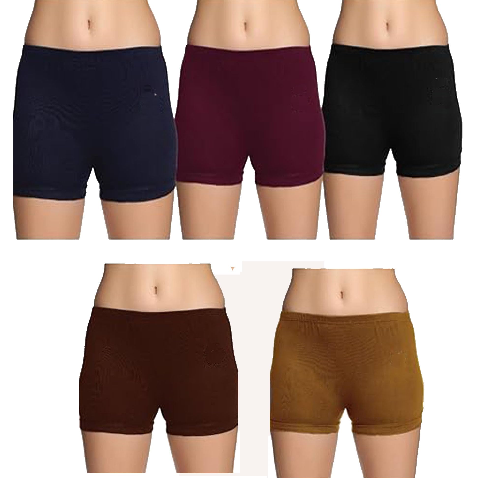 lykor Womens 100% Soft Cotton Bloomer Panty Brief Innerwear for Skirts Loose Bottoms 5 Piece Combo-picture-42