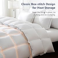 Vista 5 de DOWNCOOL Feather Down Fiber Comforter Twin, White Fluffy Duvet Insert with Ultra Soft 100% Cotton Cover, All Season Luxurious Hotel Bed Comforter