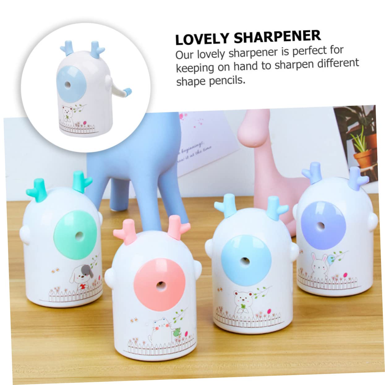 Temperamatite Manuale Da 3 Pezzi Per Ragazzi Ragazze E Studenti in Plastica Con Design A Forma Di Animale Facile Da Temperare