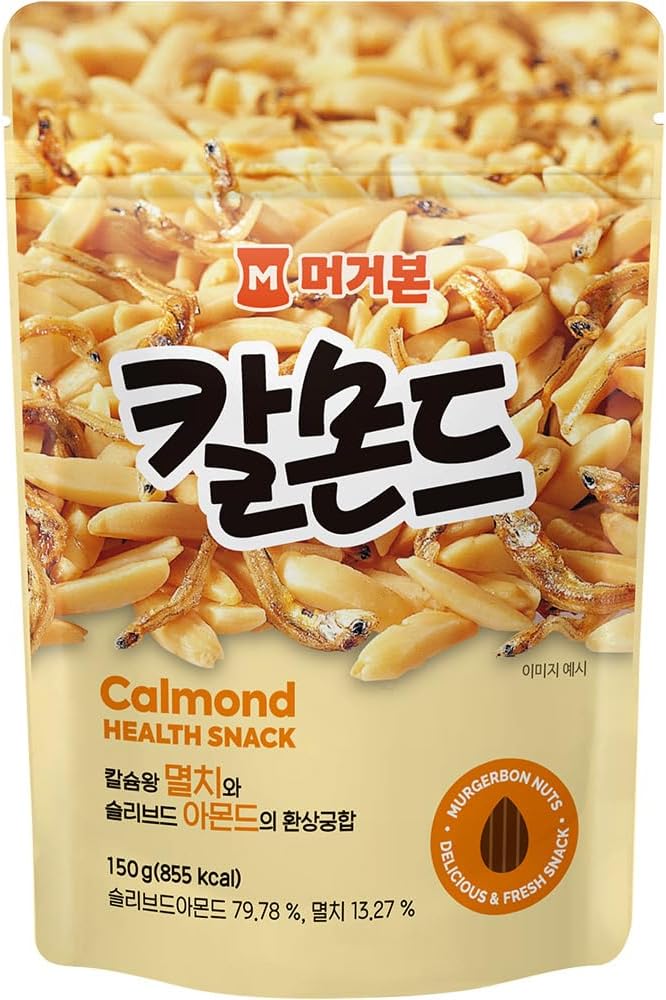 [Official MURGERBON] Crispy Anchovy Almonds (5.3oz/150g) - Authentic Korean Savory Nut Snack | High Calcium & Protein Superfood | Sweet & Umami Crunchy Roasted Almonds | Perfect Beer Snack & Healthy Topping